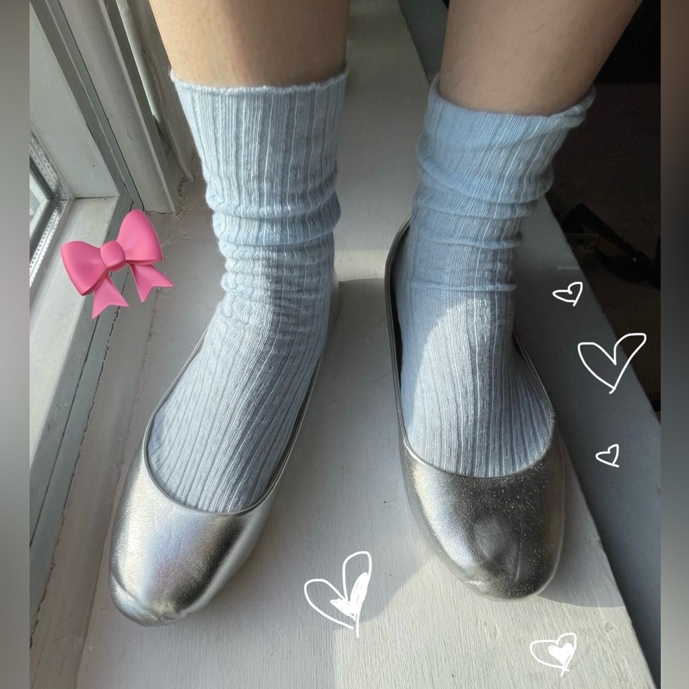 Frosty ❄️ Silver Ballet Flats